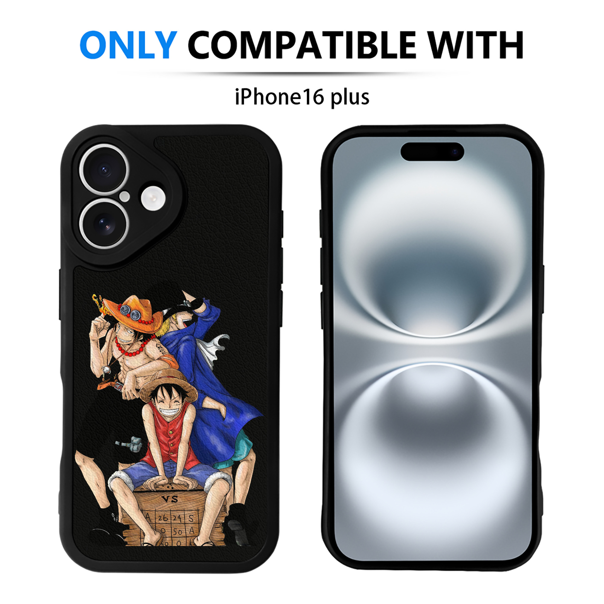 （画像用） ワンピース モンキー・D・ルフィ ONE PIECE Monkey D. Luffy 【iPhone 16シリーズ対応】シリコンスマホケース（レザー調） 材質：シリコン